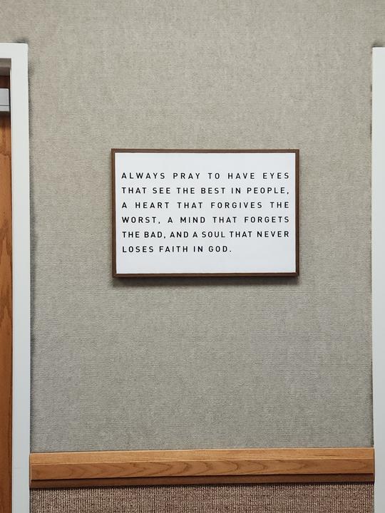 Framed Quote on grey wall