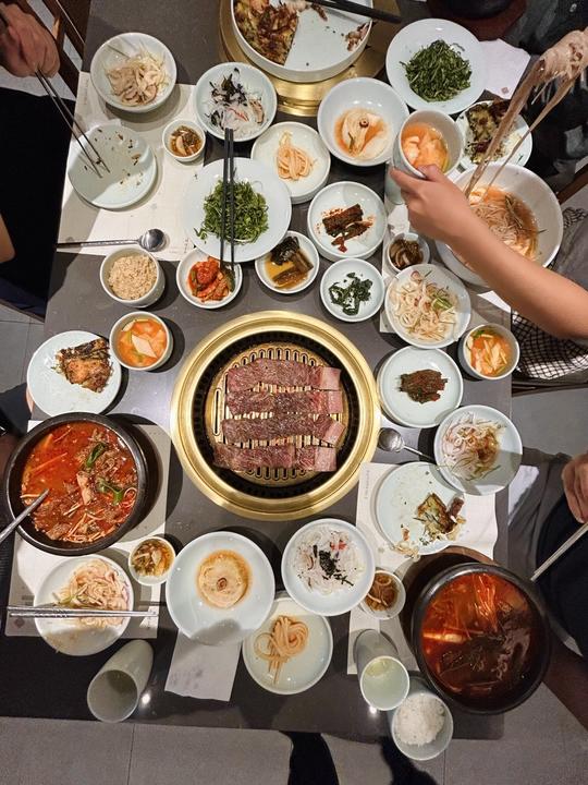 Table full of food