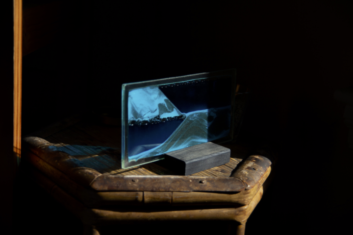 Computer screen against dark background