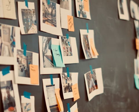 Photos on a wall